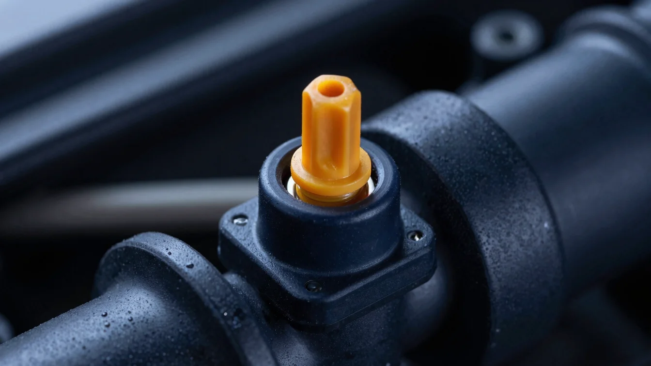 Close-up of push and seal weatherproof wiring harness pin connect